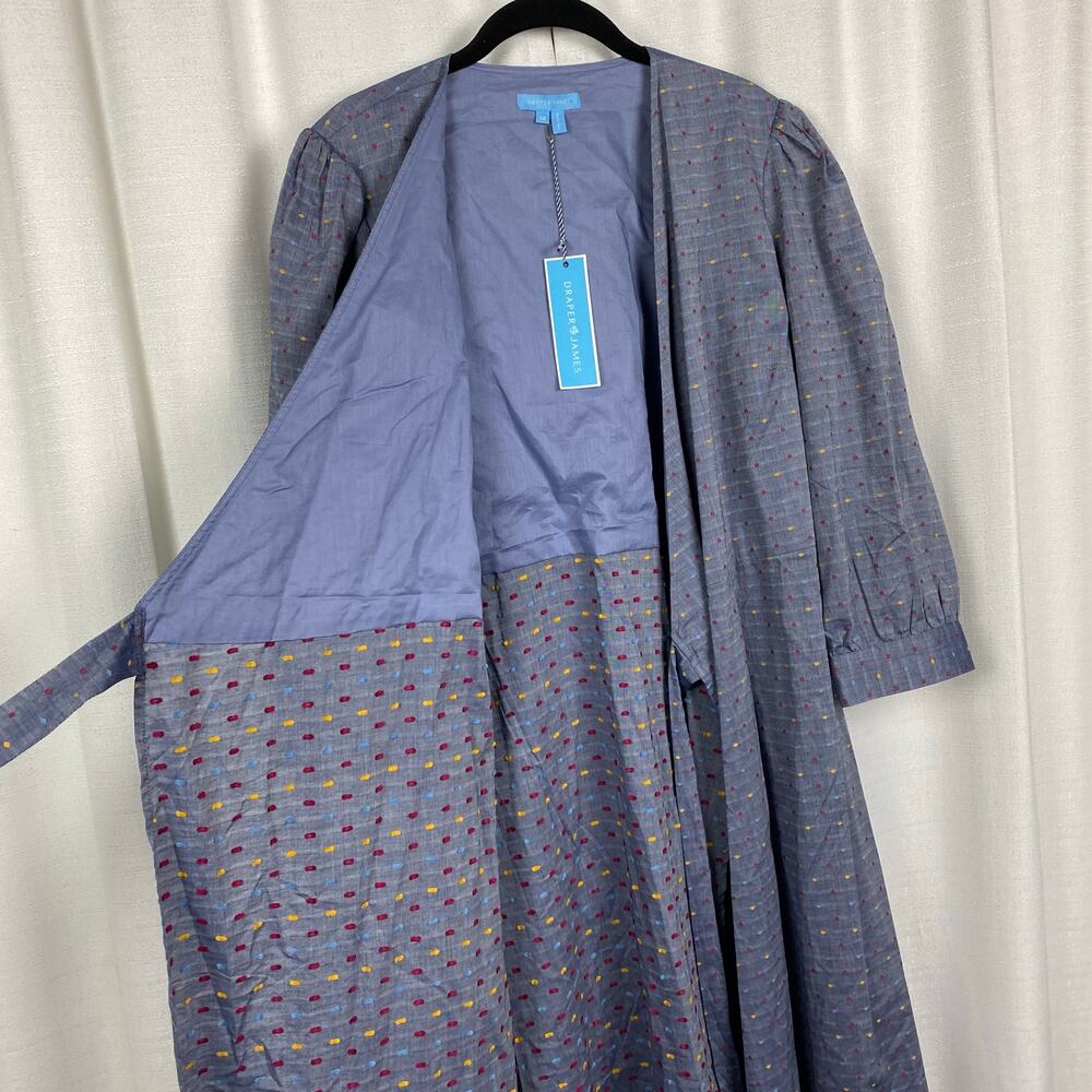 Draper James Embroidered Dot Chambray Wrap Dress Sz.12 NWT - Picture 8 of 16